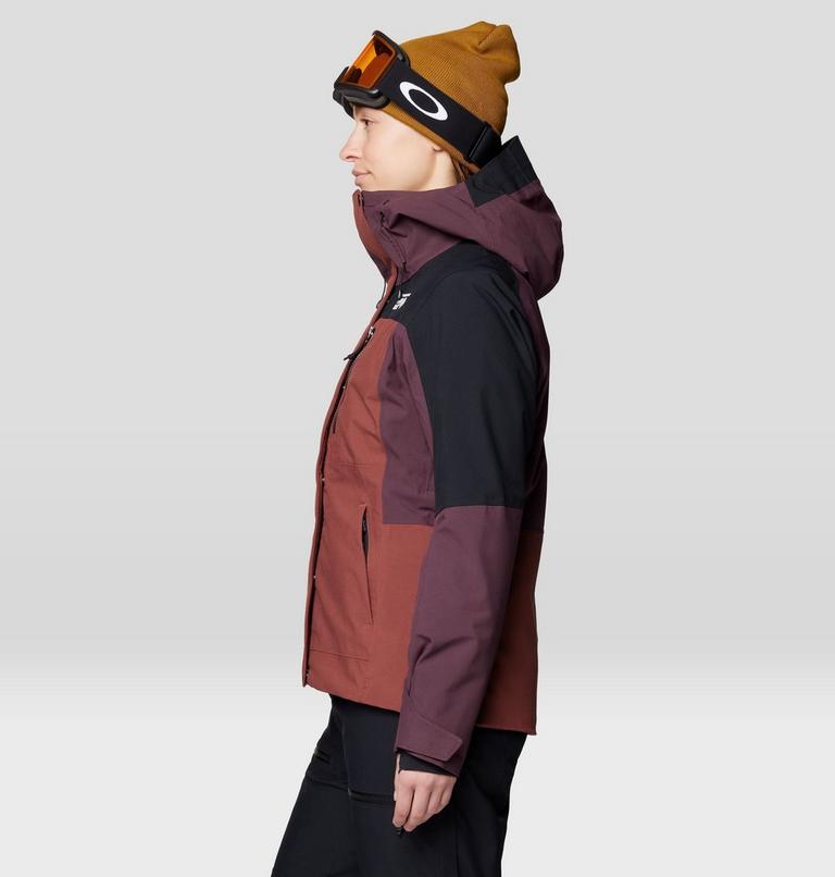 Women's Powder Maven Jacket, Color: Bourbon Brown, Blackberry, Black, image 4