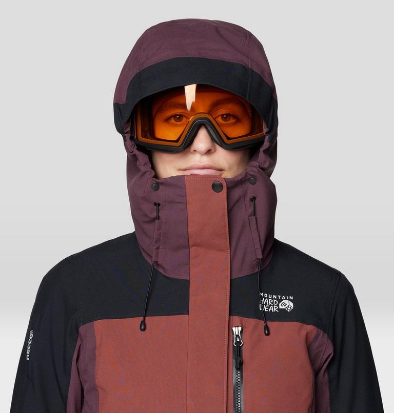 Women's Powder Maven Jacket, Color: Bourbon Brown, Blackberry, Black, image 8