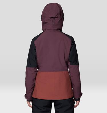 Women's Powder Maven Jacket, Color: Bourbon Brown, Blackberry, Black, image 7