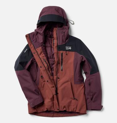 Women's Powder Maven Jacket, Color: Bourbon Brown, Blackberry, Black, image 6