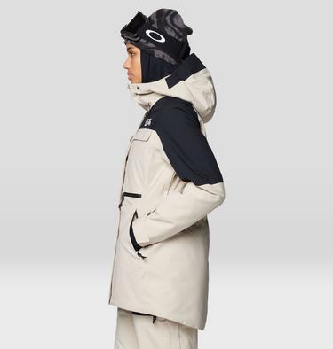 Women's Powder Maven Parka, Color: Fossil, Black, image 11