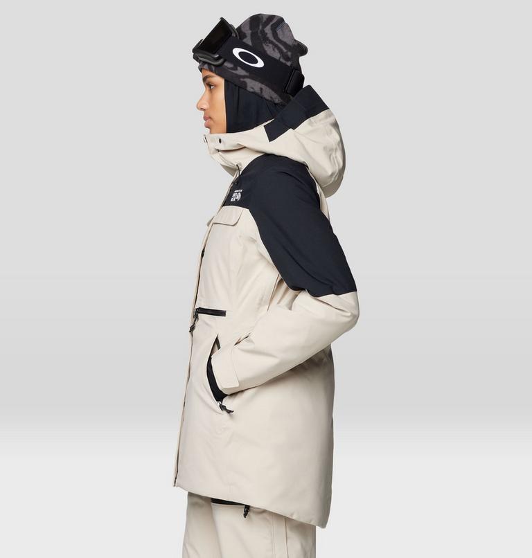 Women's Powder Maven Parka, Color: Fossil, Black, image 3