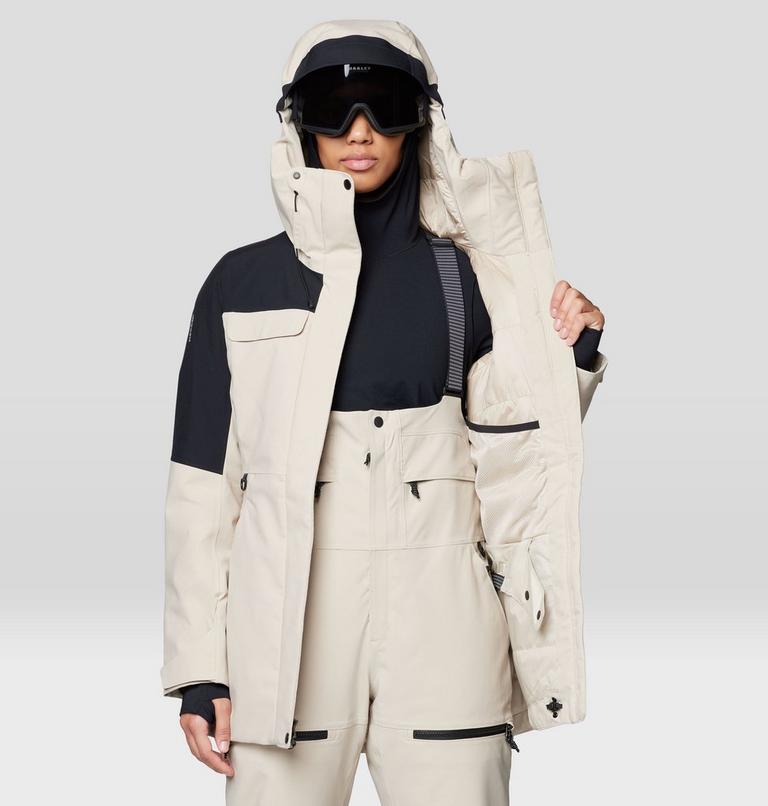 Women's Powder Maven Parka, Color: Fossil, Black, image 6