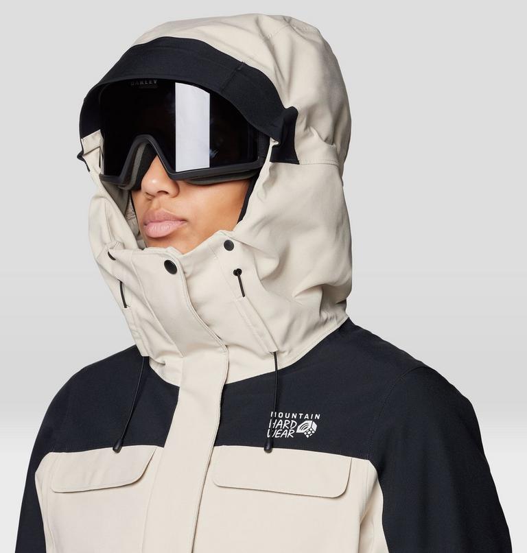 Women's Powder Maven Parka, Color: Fossil, Black, image 8