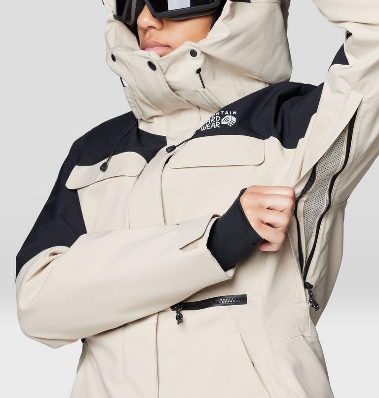 Women's Powder Maven Parka, Color: Fossil, Black, image 10