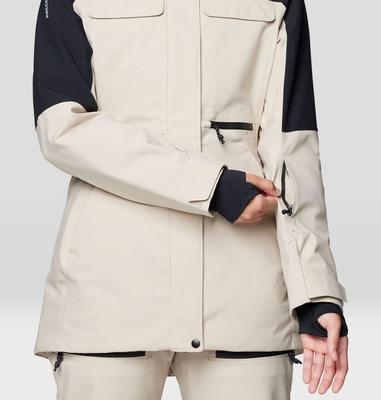 Women's Powder Maven Parka, Color: Fossil, Black, image 11
