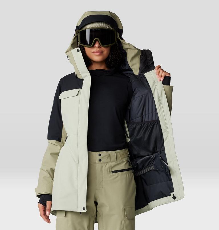 Women's Powder Maven Parka, Color: White Sage, Mantis Green, Black, image 13