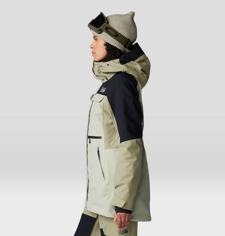 Women's Powder Maven Parka, Color: White Sage, Mantis Green, Black, image 3