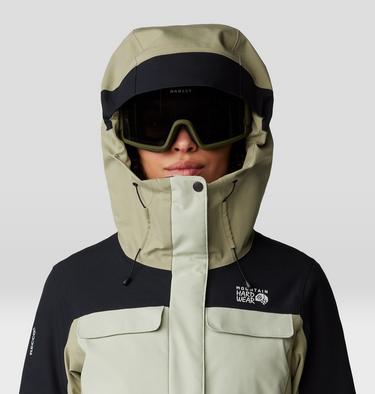 Women's Powder Maven Parka, Color: White Sage, Mantis Green, Black, image 12