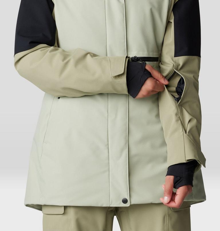 Women's Powder Maven Parka, Color: White Sage, Mantis Green, Black, image 10