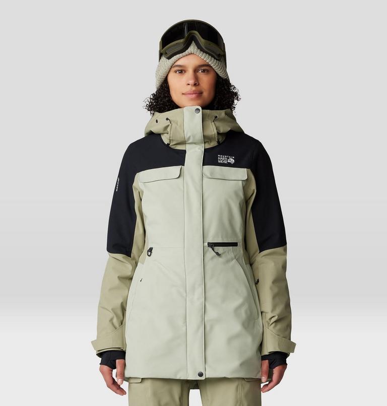 Women's Powder Maven Parka, Color: White Sage, Mantis Green, Black, image 1