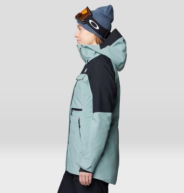 Women's Powder Maven Parka, Color: Blue Sage, Black, image 3