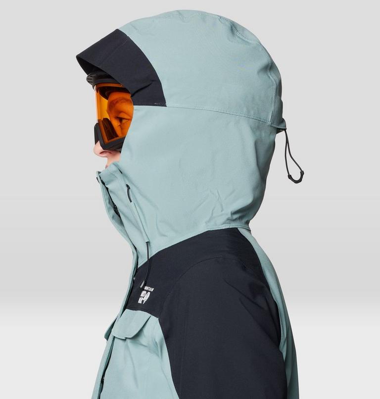 Women's Powder Maven Parka, Color: Blue Sage, Black, image 11