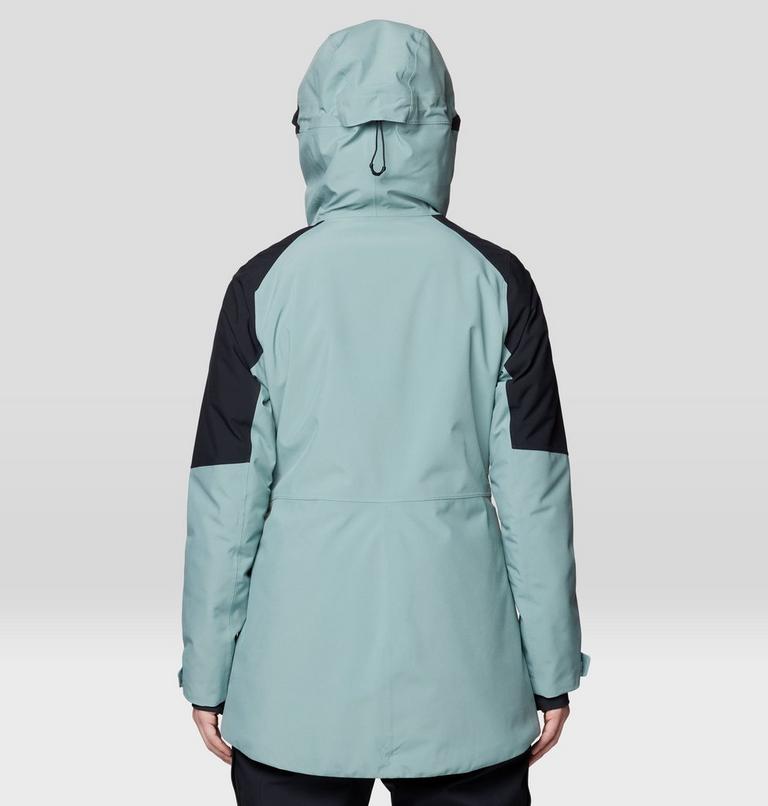 Women's Powder Maven Parka, Color: Blue Sage, Black, image 2