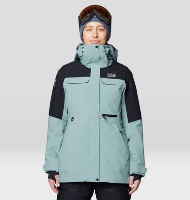 Women's Powder Maven Parka, Color: Blue Sage, Black, image 1