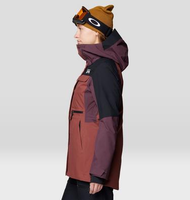 Women's Powder Maven Parka, Color: Bourbon Brown, Blackberry, Black, image 7