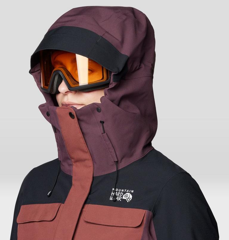Women's Powder Maven Parka, Color: Bourbon Brown, Blackberry, Black, image 7