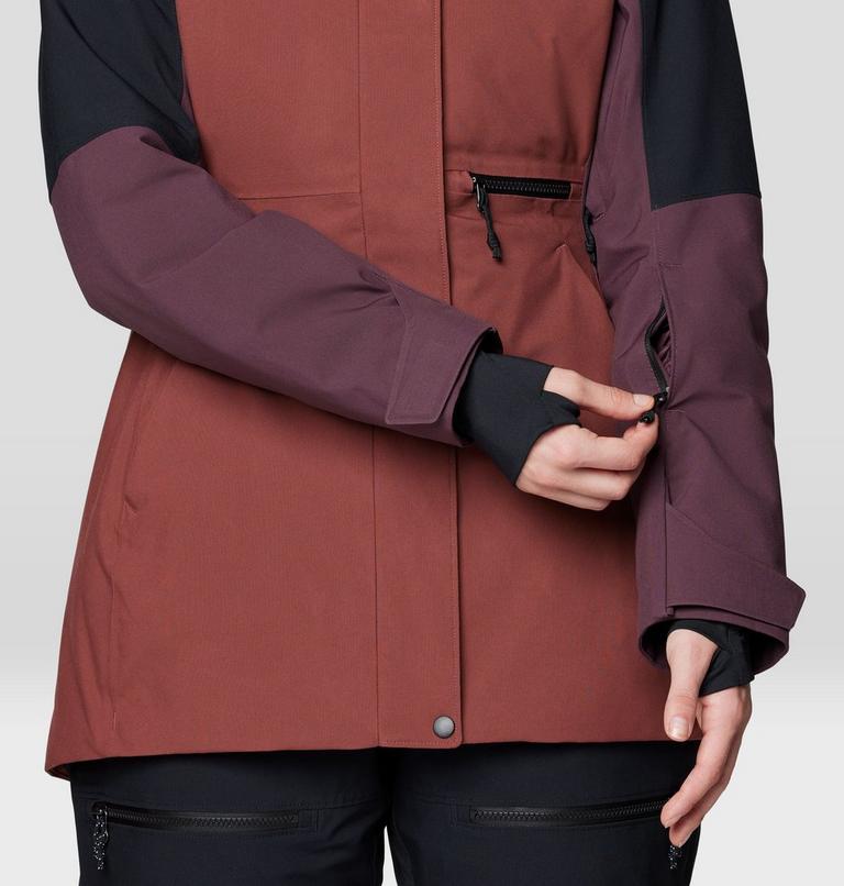 Women's Powder Maven Parka, Color: Bourbon Brown, Blackberry, Black, image 10