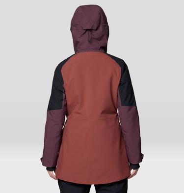 Women's Powder Maven Parka, Color: Bourbon Brown, Blackberry, Black, image 6