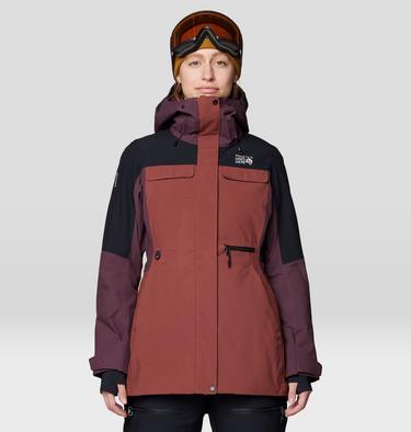 Women's Powder Maven Parka, Color: Bourbon Brown, Blackberry, Black, image 5