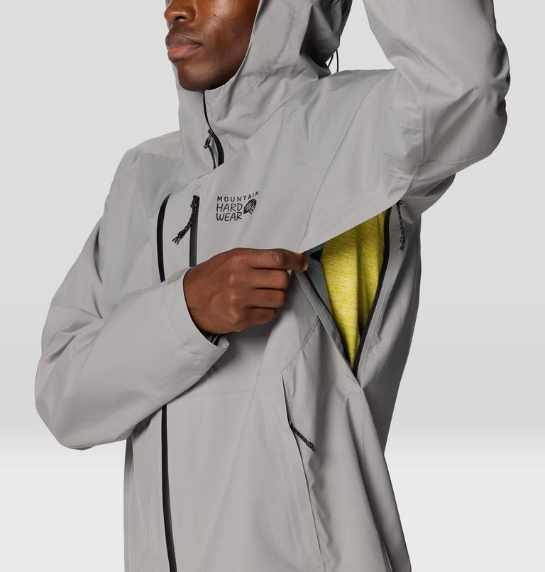 Men's Stretch Ozonic Rain Jacket, Color: Approaching Storm, image 9