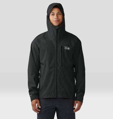Men's Stretch Ozonic Rain Jacket, Color: Black, image 1