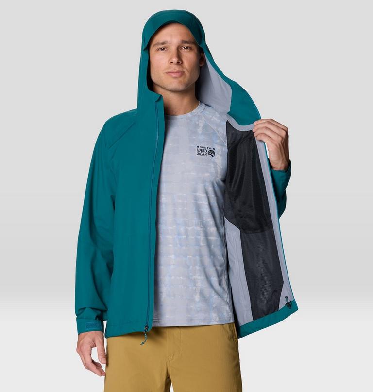 Men's Stretch Ozonic Rain Jacket, Color: Jack Pine, image 12