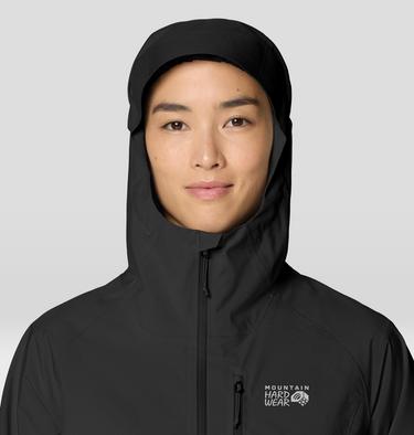 Women's Stretch Ozonic Rain Jacket, Color: Black, image 8