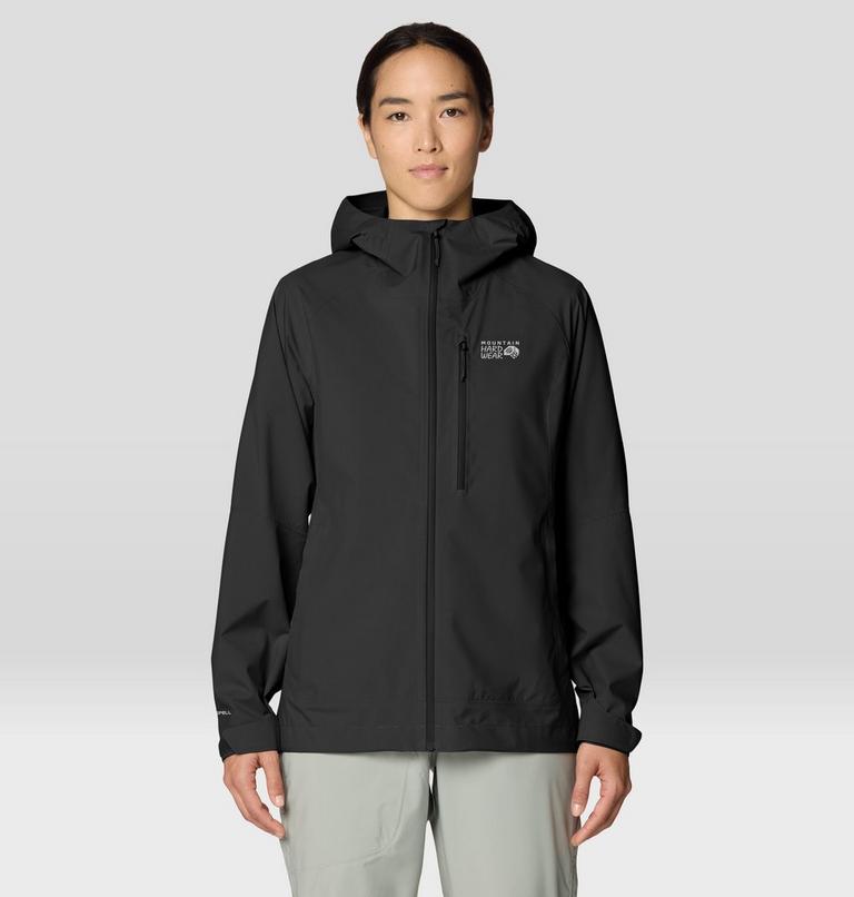 Women's Stretch Ozonic Rain Jacket, Color: Black, image 9