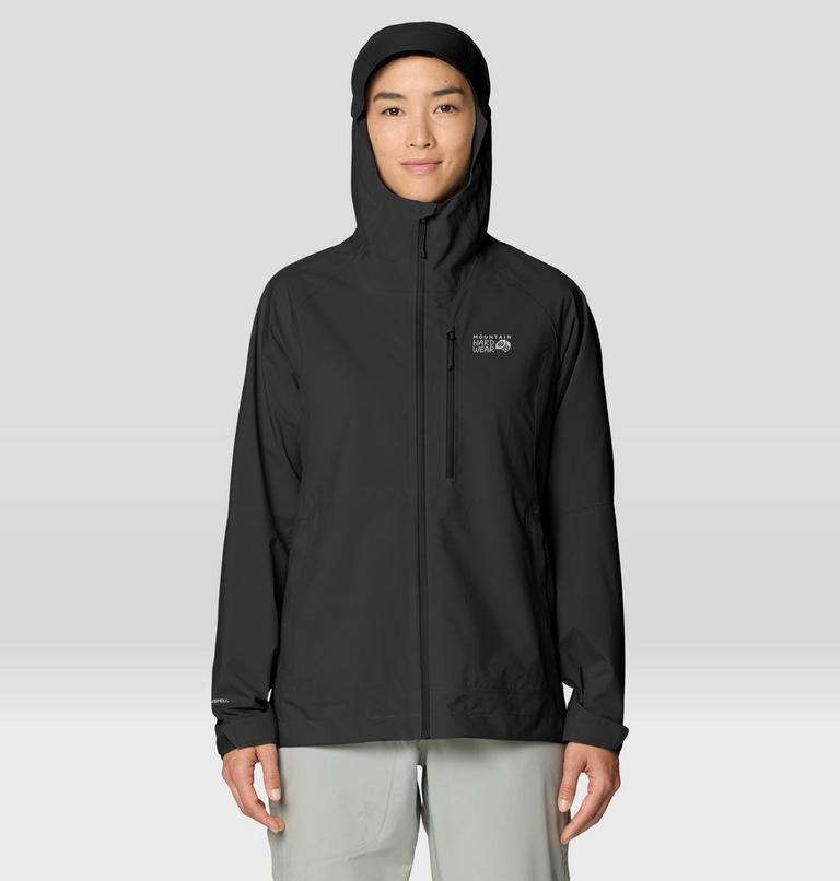 Women's Stretch Ozonic Rain Jacket, Color: Black, image 1