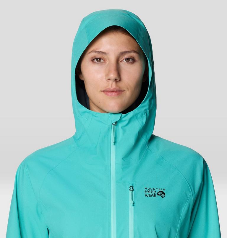 Women's Stretch Ozonic Rain Jacket, Color: Aqua Marina, image 6