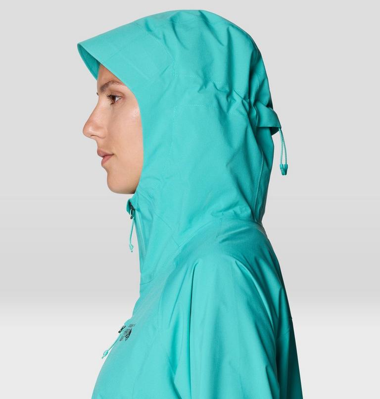 Women's Stretch Ozonic Rain Jacket, Color: Aqua Marina, image 7