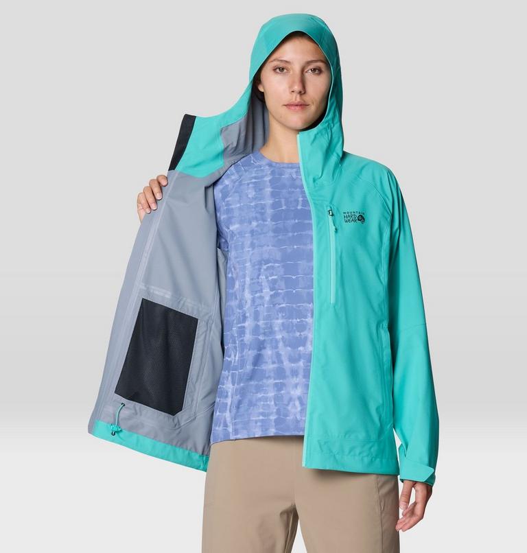 Women's Stretch Ozonic Rain Jacket, Color: Aqua Marina, image 11