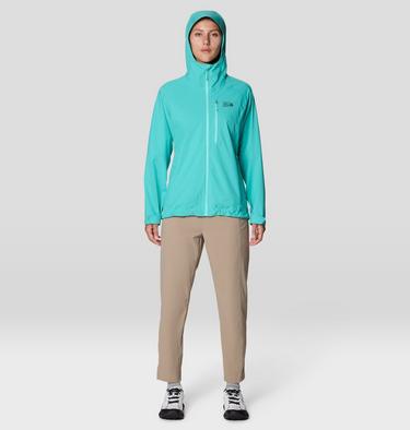 Women's Stretch Ozonic Rain Jacket, Color: Aqua Marina, image 4