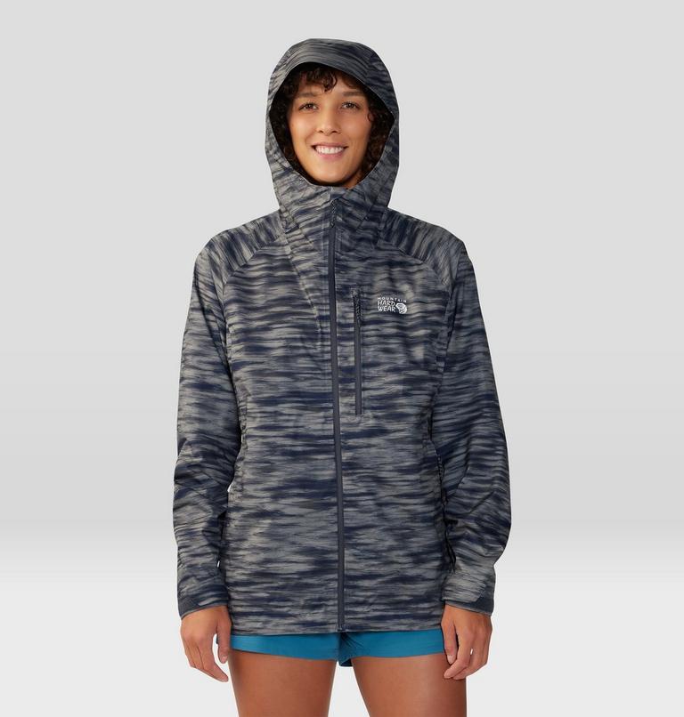 Women's Stretch Ozonic Jacket, Color: Dark Zinc Frequency Print, image 1