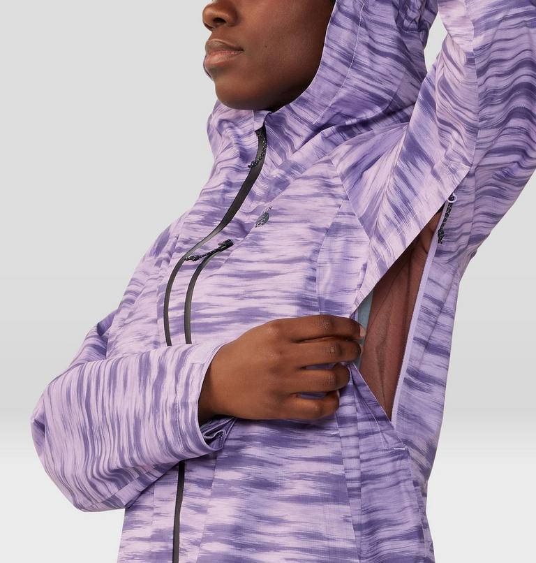 Women's Stretch Ozonic Jacket, Color: Wisteria Frequency Print, image 8
