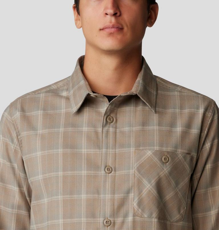 Men's Voyager One Long Sleeve Flannel, Color: Trail Dust Trad Plaid, image 4