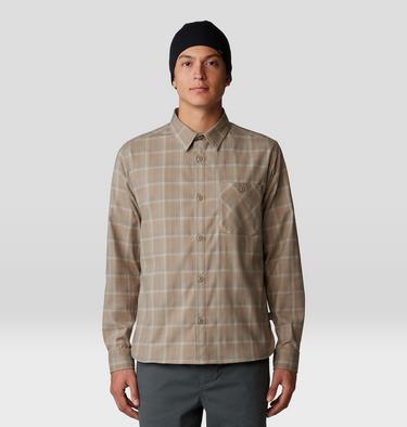 Men's Voyager One Long Sleeve Flannel, Color: Trail Dust Trad Plaid, image 13
