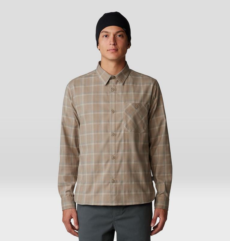 Men's Voyager One Long Sleeve Flannel, Color: Trail Dust Trad Plaid, image 1