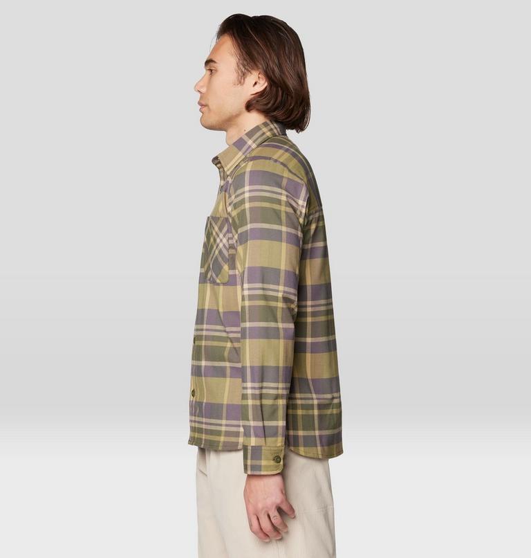 Men's Voyager One Long Sleeve Flannel, Color: Dark Pine Amsterdam Plaid, image 3