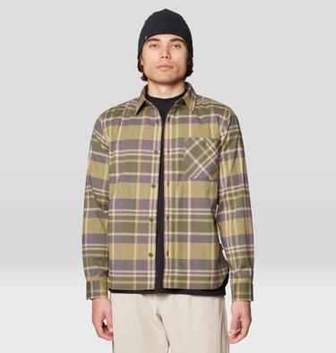 Men's Voyager One Long Sleeve Flannel, Color: Dark Pine Amsterdam Plaid, image 12