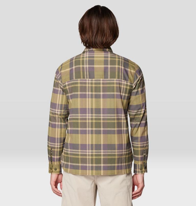 Men's Voyager One Long Sleeve Flannel, Color: Dark Pine Amsterdam Plaid, image 2