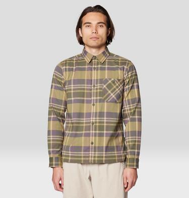 Men's Voyager One Long Sleeve Flannel, Color: Dark Pine Amsterdam Plaid, image 9