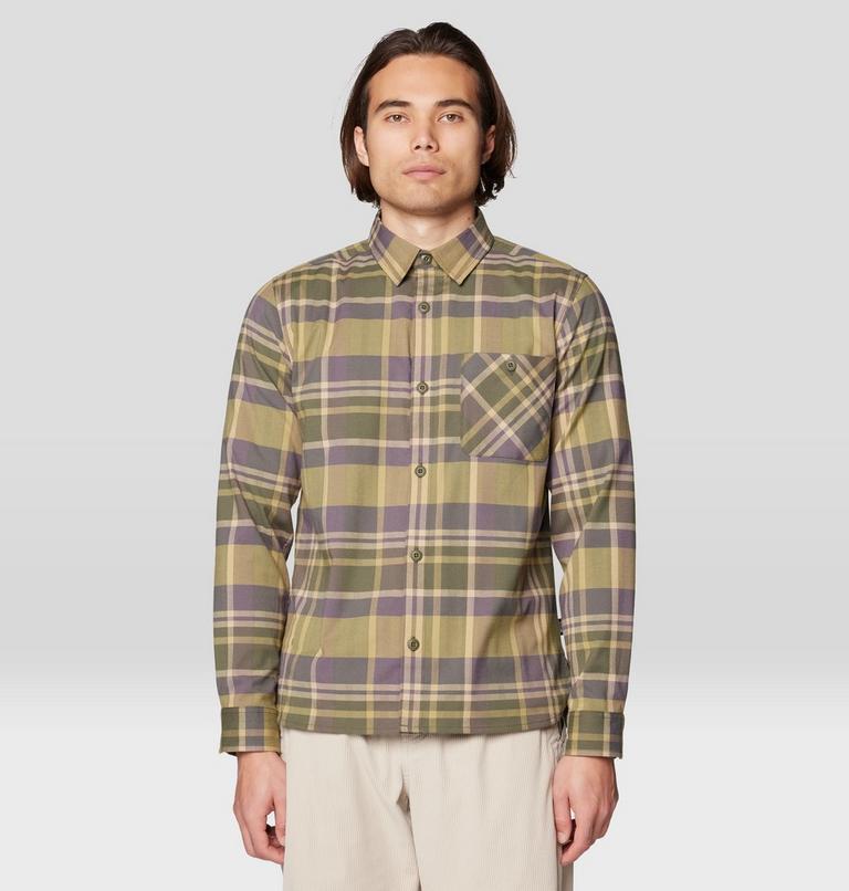 Men's Voyager One Long Sleeve Flannel, Color: Dark Pine Amsterdam Plaid, image 1