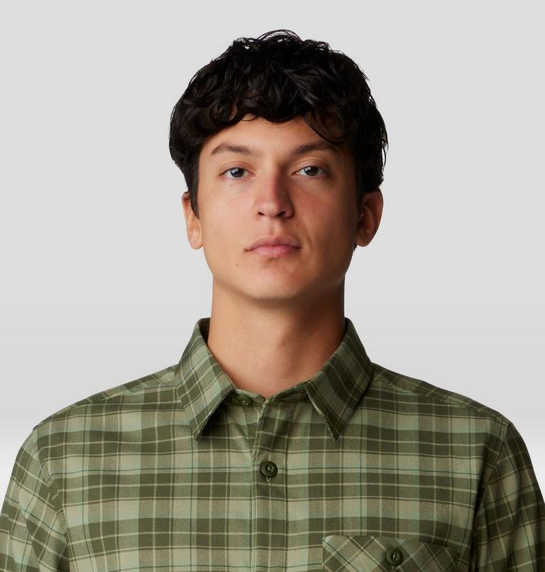 Men's Voyager One Long Sleeve Flannel, Color: Surplus Green Trad Plaid, image 4