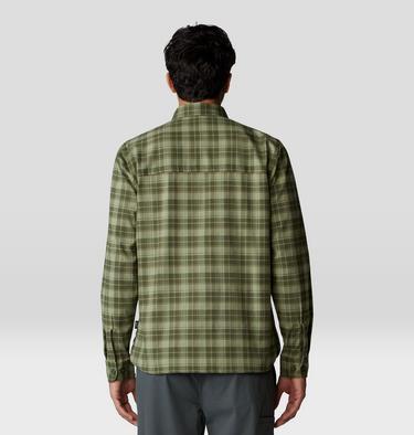 Men's Voyager One Long Sleeve Flannel, Color: Surplus Green Trad Plaid, image 10