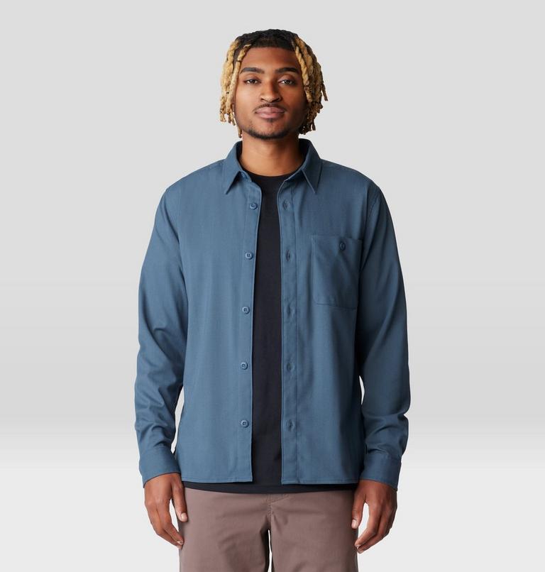 Men's Voyager One Long Sleeve Flannel, Color: Moon Blue, image 5