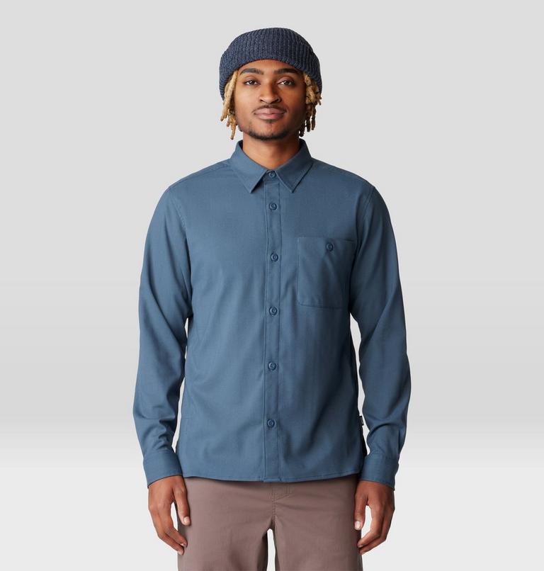 Men's Voyager One Long Sleeve Flannel, Color: Moon Blue, image 6