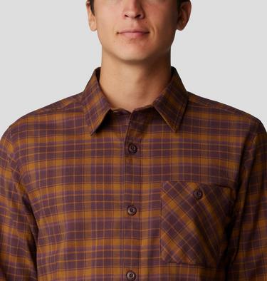 Men's Voyager One Long Sleeve Flannel, Color: Blackberry Trad Plaid, image 4