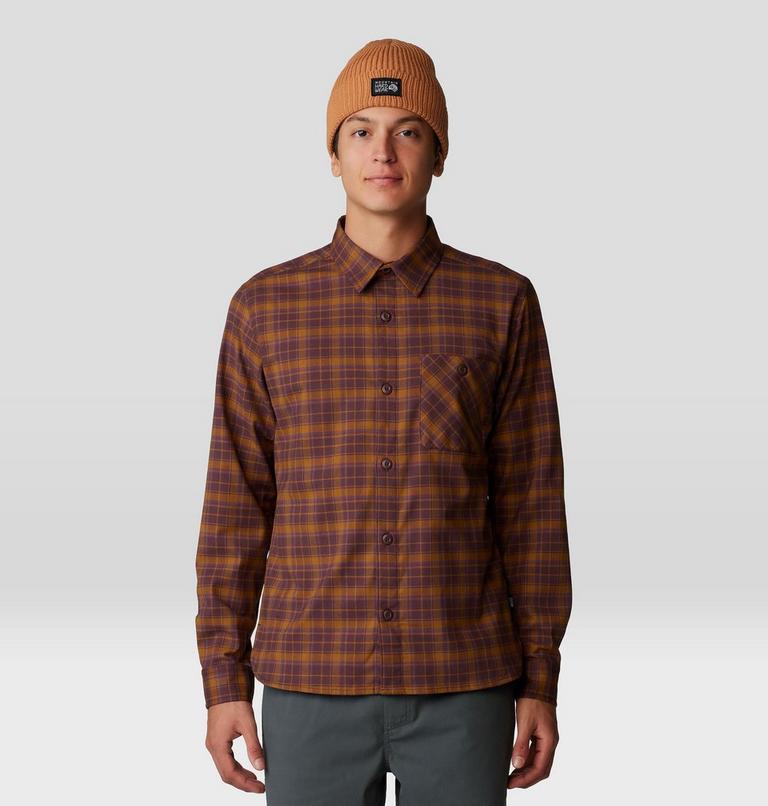 Men's Voyager One Long Sleeve Flannel, Color: Blackberry Trad Plaid, image 5